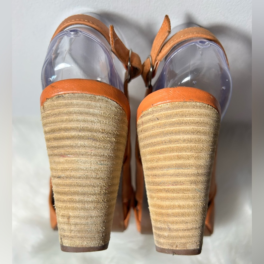 Jeffrey Campbell Church Orange Heels Size 7.5M - Picture 10 of 13